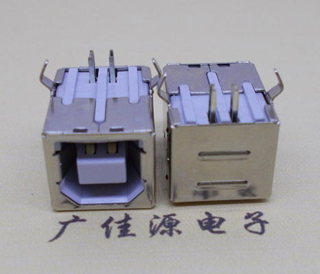 内江USB BF90度母座 打印机接口 卧式插板DIP白胶