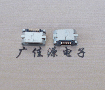 内江Micro USB平口全贴板 鱼叉脚5.0长带定位柱加焊盘
