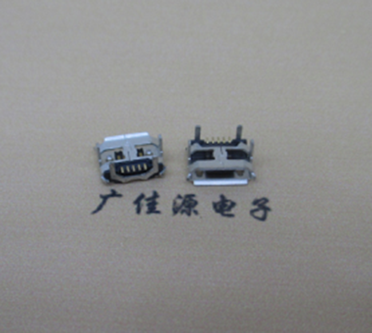 内江Micro usb5p母座 B型口 加长2.0mm牛角 焊接图解