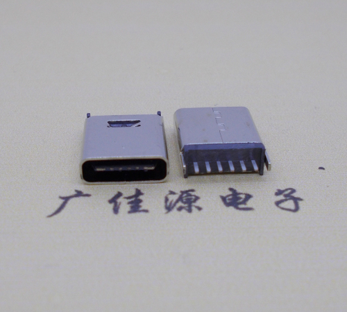 内江直立式插板Type-C6p母座连接器高H=10.0mm