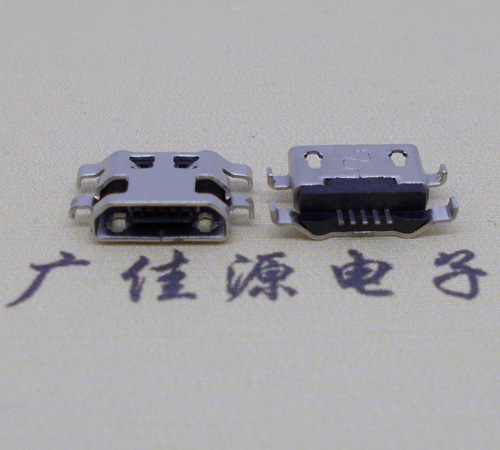 内江micro usb5p连接器 反向沉板1.6mm四脚插平口