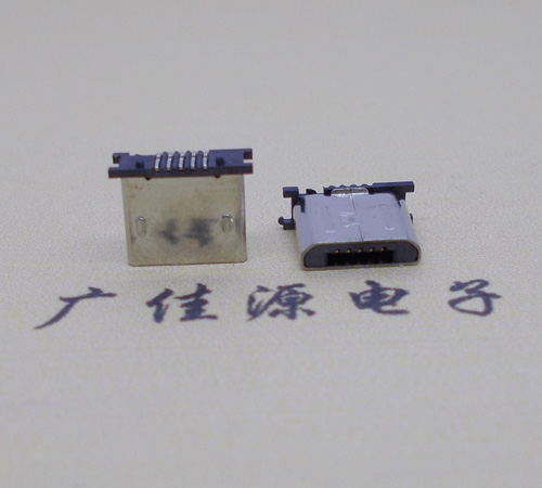 内江MICRO USB 5P公头短体5.6mm立贴带柱无卡勾