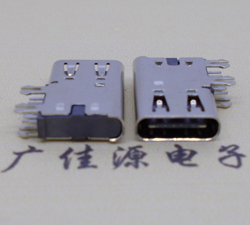 内江侧插USB3.1接头座子.90度type-c母座.6p侧插连接器